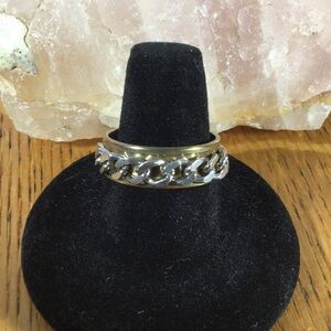 Stainless Steel Gold and Silver Chain Fidget Ring